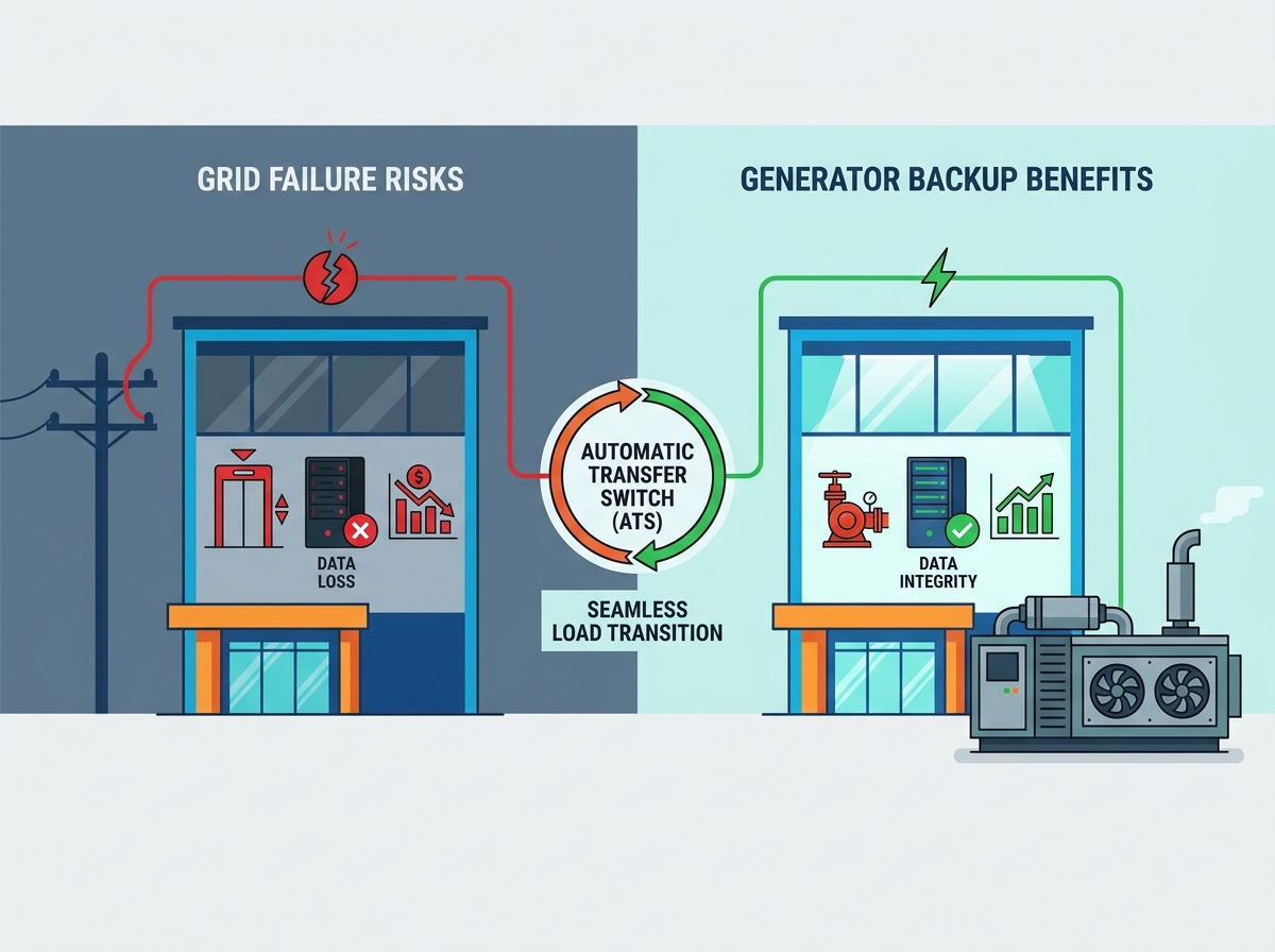 commercial backup power generator installation
